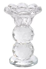 4" Crystal Sigle Lite Candle Holder Clear
