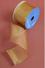 2.5" X 10YDS TIRE WIRED RIBBON GOLD