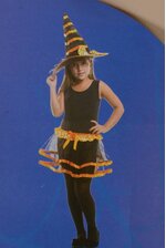 WITCH HAT AND SKIRT COSTUME ORANGE