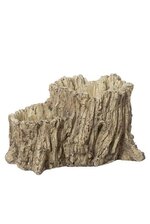 8" X 5" X 4.5" ROUND DRIFTWOOD DESIGN 2-TIER OPENING CEMENT PLANTER NATURAL