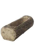 12" X 4.5" RECTANGLE TREE LOG DESIGN CEMENT NATURAL