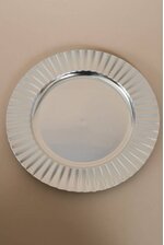 13" METALLIC CHARGER PLASTIC PLATE SILVER