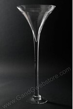 10.5" X 27.5" MARTINI GLASS VASE CLEAR CS/4