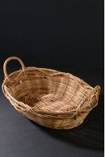 16" OVAL RATTAN TRAY BROWN
