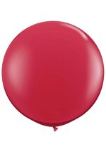 3FT ROUND JEWEL LATEX BALLOON RUBY RED PKG/2