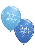 11" ROUND BIRTHDAY SPARKLE LATEX BALLOON ROBIN'S EGG/DARK BLUE PKG/50