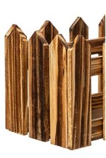 19.5" WOOD PICKET FENCE PLANTER BROWN