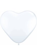 6" HEART LATEX BALLOON WHITE PKG/100