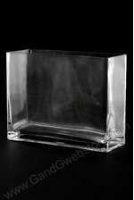 2.5" X 7" X 7" RECTANGULAR GLASS VASE CLEAR