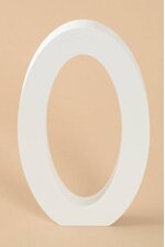 8" WOODEN NUMBER 0 WHITE