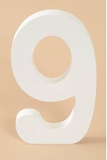 8" WOODEN NUMBER 9 WHITE