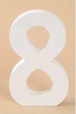 8" WOODEN NUMBER 8 WHITE