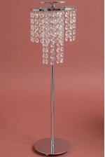 22" CRYSTAL DROP CANDLE HOLDER STAND CLEAR/SILVER