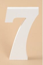 8" WOODEN NUMBER 7 WHITE