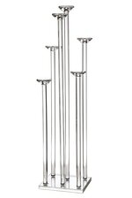 6-LITE GLASS CANDLE HOLDER STAND CLEAR