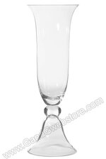 8.75" X 23.5" GLASS GARNIER VASE CLEAR