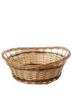 13.75" X 12" X 5" OVAL TWO TONE WILLOW NATURAL/BROWN