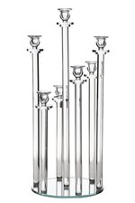 7-LITE GLASS CANDLE HOLDER STAND CLEAR