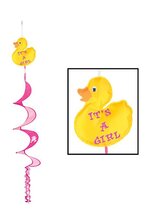 42" DUCKY GIRL WIND SPINNER PINK/YELLOW