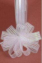5/8" X 25YDS CORSAGE PULL BOW RIBBON WHITE