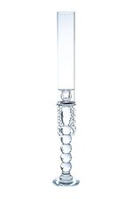 22.75" CRYSTAL CANDLE HOLDER W/BEADS CLEAR