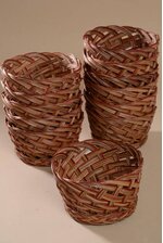 6.5" X 4" ROUND COCO BOWL BROWN/RED PKG/12
