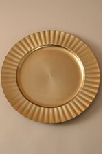 13" METALLIC CHARGER PLASTIC PLATE GOLD