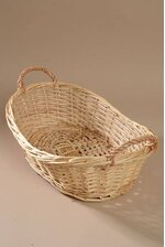 16.5" X 10" X 3.5" OVAL WHITE WILLOW BASKET NATURAL