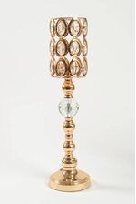 22" CRYSTAL CANDLE HOLDER STAND GOLD