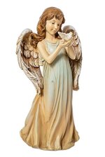 12.5" ANGEL GIRL HOLDING A DOVE