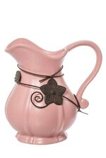 6.75" PITCHER WITH FLOWER PINK