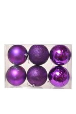 80mm Shiny/matt/glitter Ball Purple Pkg/6