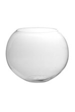 15.60" BUBBLE BALL GLASS VASE CLEAR