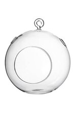 6" HANGING CANDLE HOLDER ROUND GLASS CLEAR