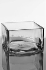 6" X 6" X 4" SQUARE VASE CLEAR