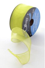 1.5" X 25YDS WIRED ENCORE RIBBON LIME