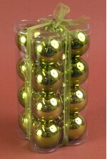 60MM SHINY PLASTIC BALL APPLE GREEN PKG/16