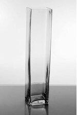 4" X 4" X 18" SQUARE VASE CLEAR