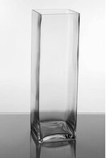 5" X 5" X 16" SQUARE VASE CLEAR