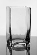 4" X 4" X 8" SQUARE VASE CLEAR