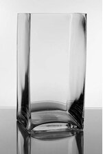 5" X 5" X 10" SQUARE VASE CLEAR