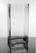 6" X 6" X 14" SQUARE VASE CLEAR