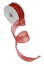 1.5" X 25YDS WIRED SHEER RIBBON RED