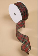 2.5" X 50YDS HOLIDAY PLAID RIBBON RED/GOLD #40
