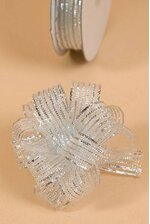 5/8" X 25YDS CORSAGE PULL RIBBON SILVER
