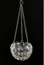3" ROUND ACRYLIC HANGING VOTIVE CLEAR/SILVER