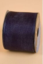 2.5" X 25YDS WIRED ENCORE RIBBON NAVY