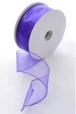 2.5" X 50YDS WIRED SHEER SPRING RIBBON PURPLE #40