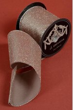 4" X 10YDS SOLID GLITTER WIRED RIBBON PLATINUM