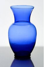 9" SPRING GARDEN GLASS VASE COBALT BLUE